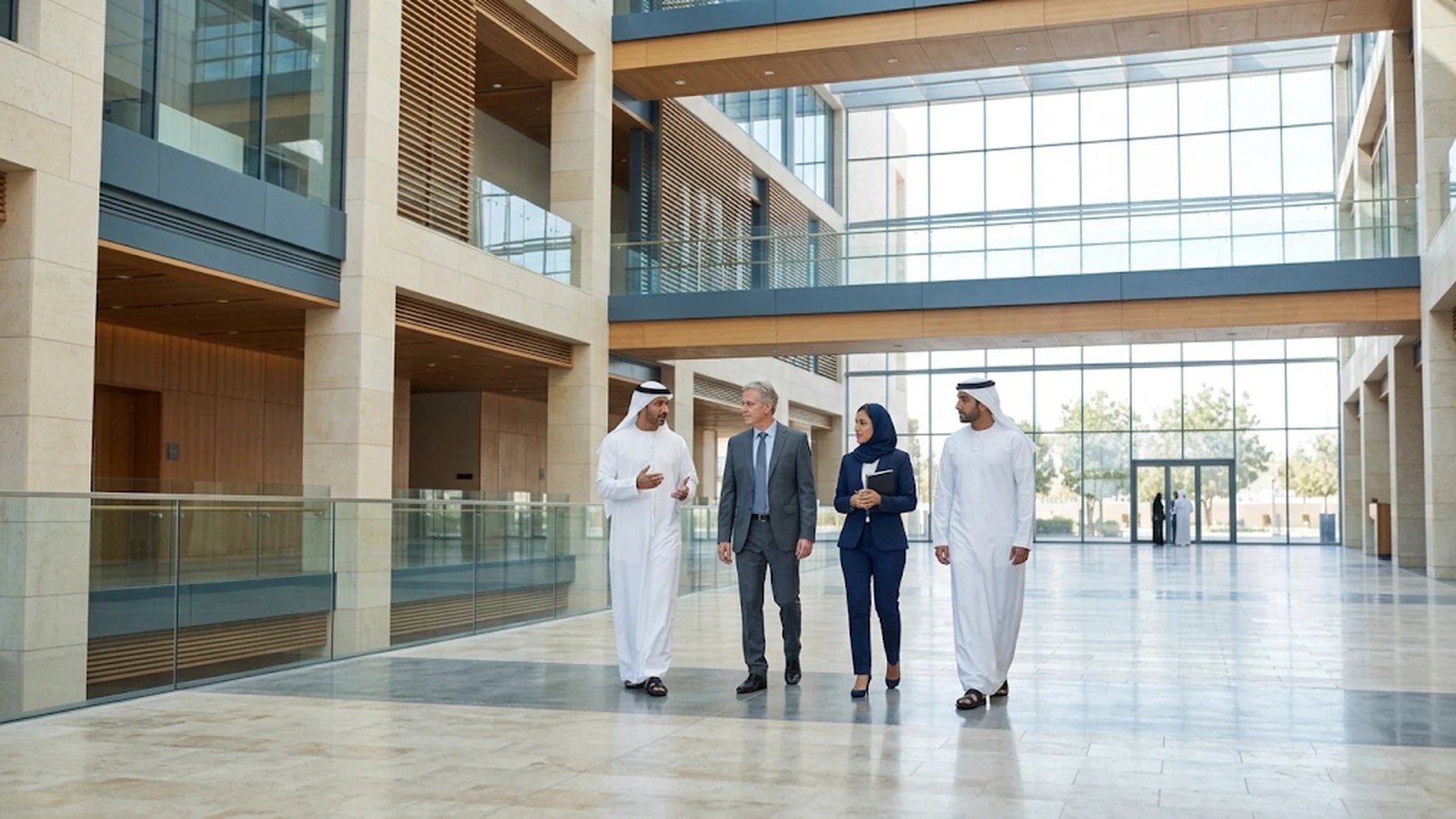 Experienced advisers continuing a candid conversation after a workshop